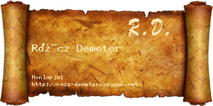 Rácz Demeter névjegykártya