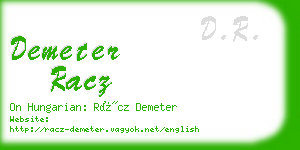 demeter racz business card
